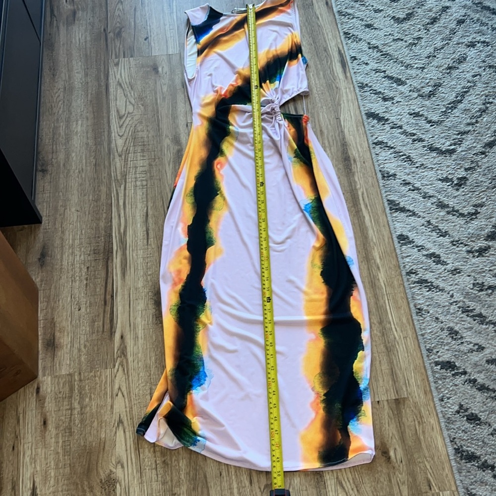 Zara Watercolor Print Cutout Dress (EUC) - Picture 6 of 10